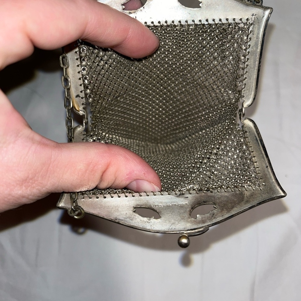 Vintage Chainmail Clutch with Pink and Yellow Accents - Picture 16 of 16